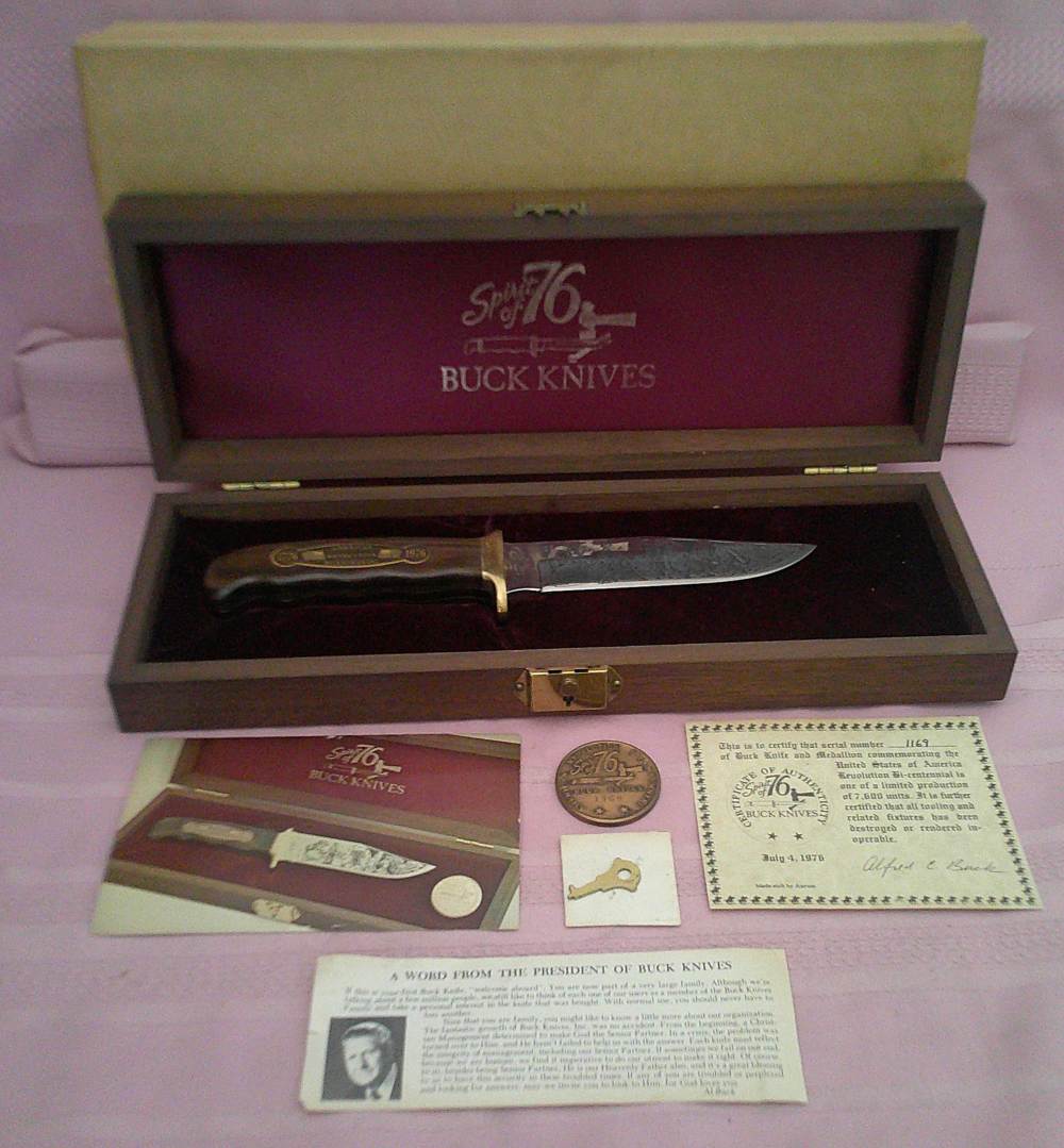 USA 1976 Buck Spirit of ’76 Commemorative Aurum Etched #1169 Complete set!-img-0
