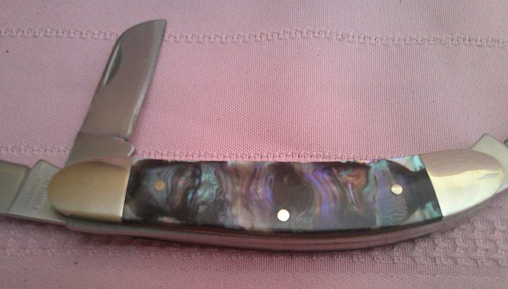 Rare Smith & Wesson  Cuttin Horse Abalone Handles 3 Blade Stockman Knife!-img-10