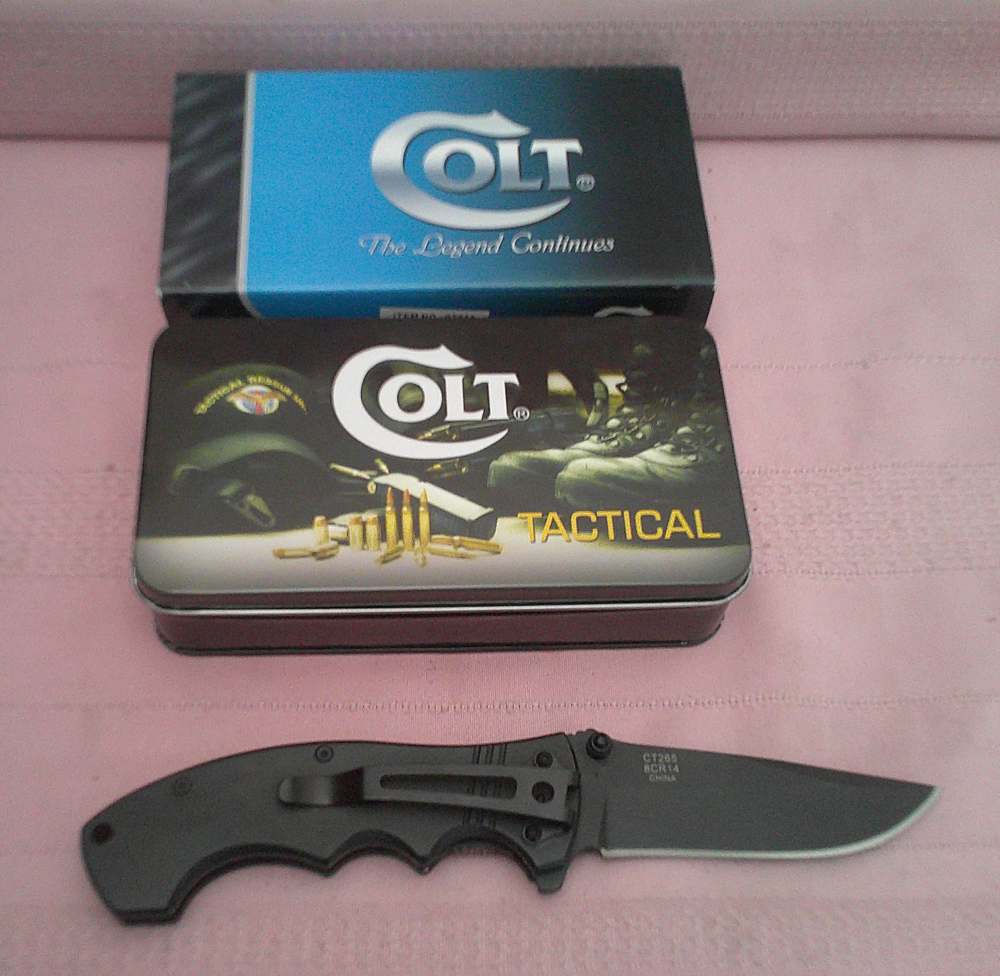 Rare Colt CT265 Tactical Series Knife With Pocket Clip Tin & Colt Sleeve!-img-4