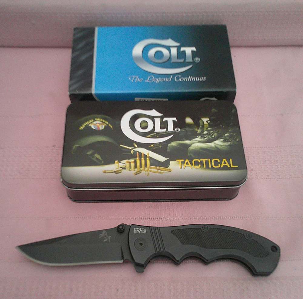 Rare Colt CT265 Tactical Series Knife With Pocket Clip Tin & Colt Sleeve!-img-3