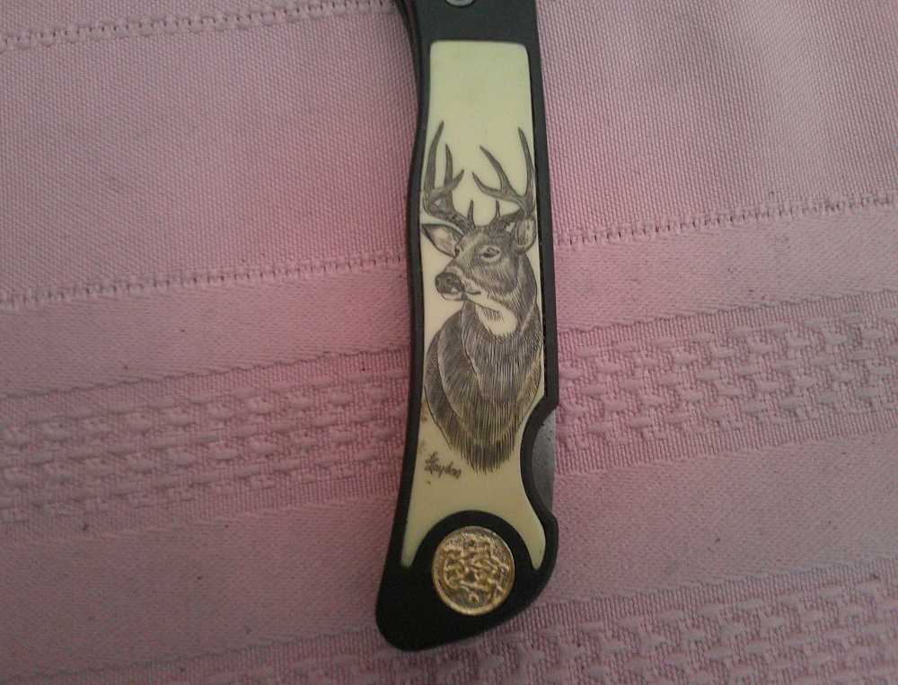 NIB Rare Smith & Wesson Pam Essex 1st Run SW320N DEER Scrimshaw Knife!-img-2