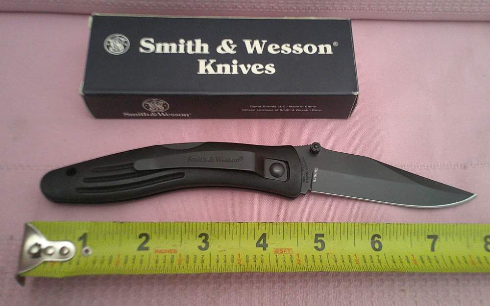 Rare NIB Smith & Wesson CH008B Cuttin' Horse Gold Shield Issue Knife!-img-6