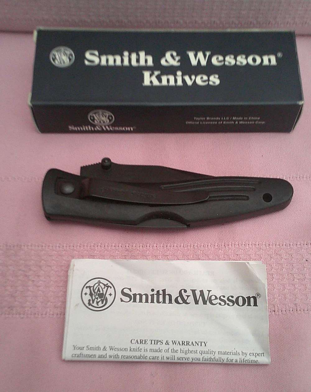 Rare NIB Smith & Wesson CH008B Cuttin' Horse Gold Shield Issue Knife!-img-12