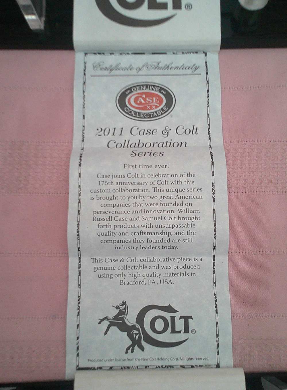 New Case XX Colt CA47474 175th Anniversary Trapper knife USA MFG 2011 Only!-img-18