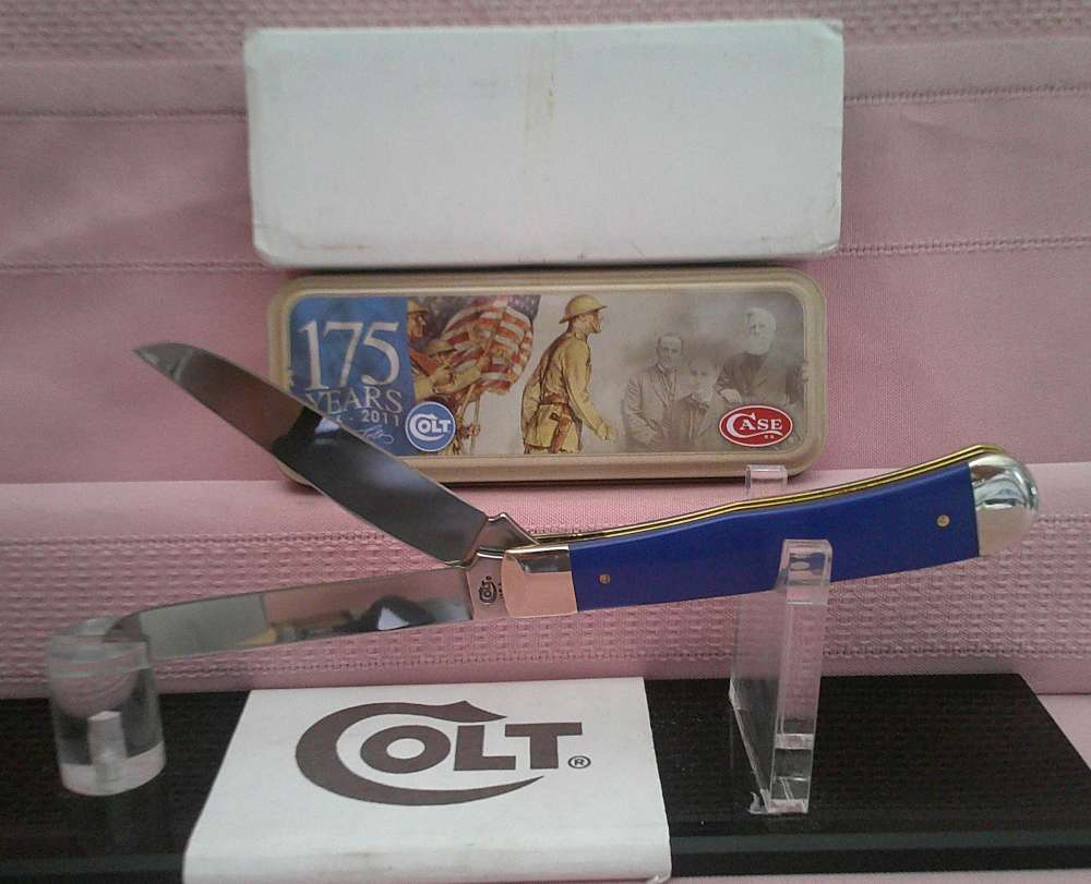 New Case XX Colt CA47474 175th Anniversary Trapper knife USA MFG 2011 Only!-img-1