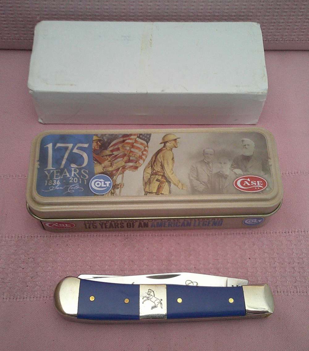 New Case XX Colt CA47474 175th Anniversary Trapper knife USA MFG 2011 Only!-img-6