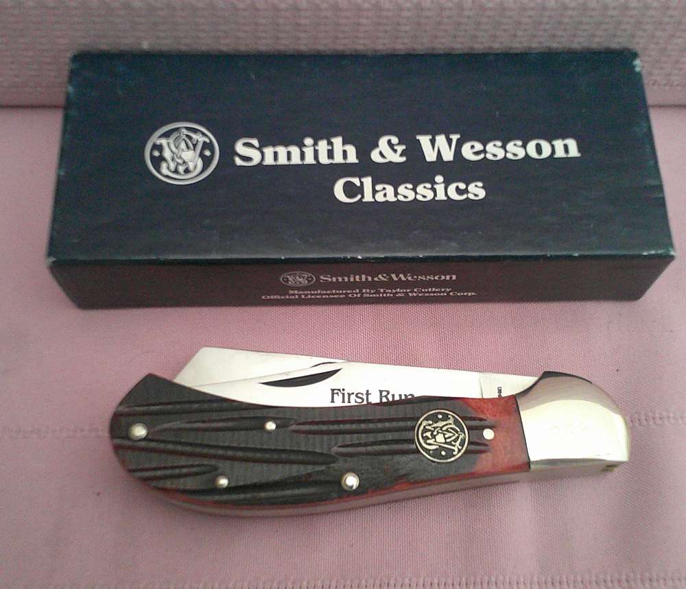 Rare NIB USA MFG Smith & Wesson SW703 Saddlehorn 145th Anniv 1st Run Knife!-img-11