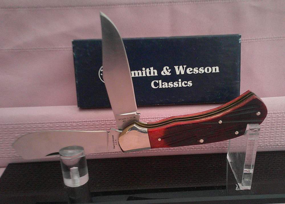 Rare NIB USA MFG Smith & Wesson SW703 Saddlehorn 145th Anniv 1st Run Knife!-img-4