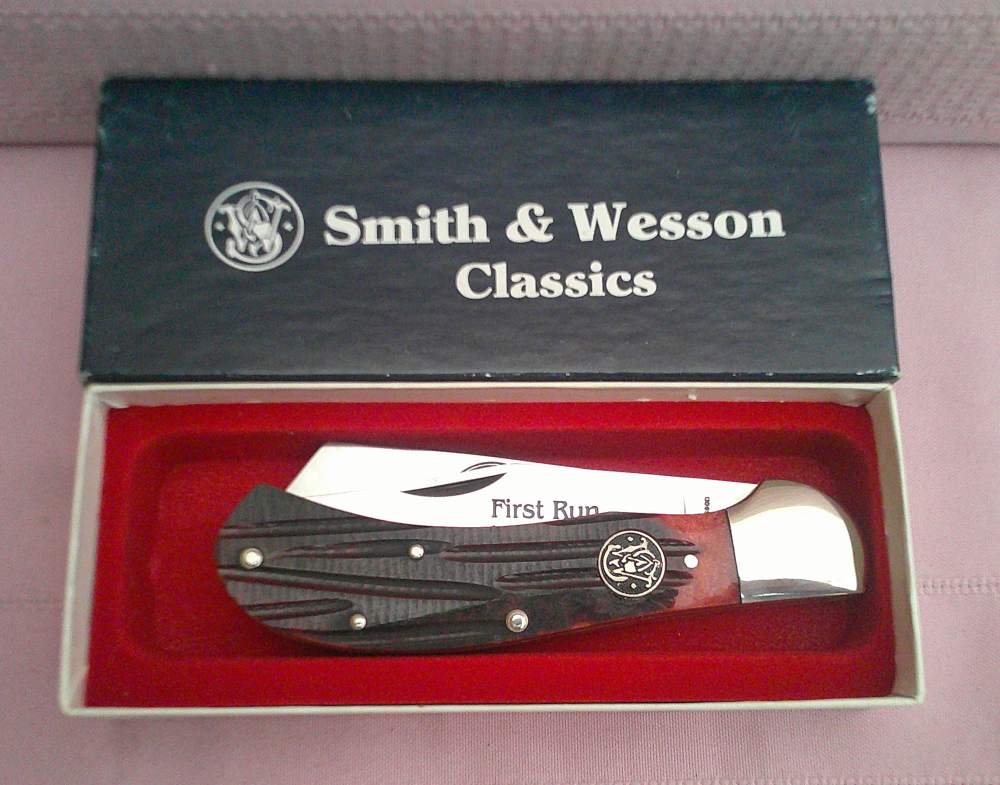 Rare NIB USA MFG Smith & Wesson SW703 Saddlehorn 145th Anniv 1st Run Knife!-img-10