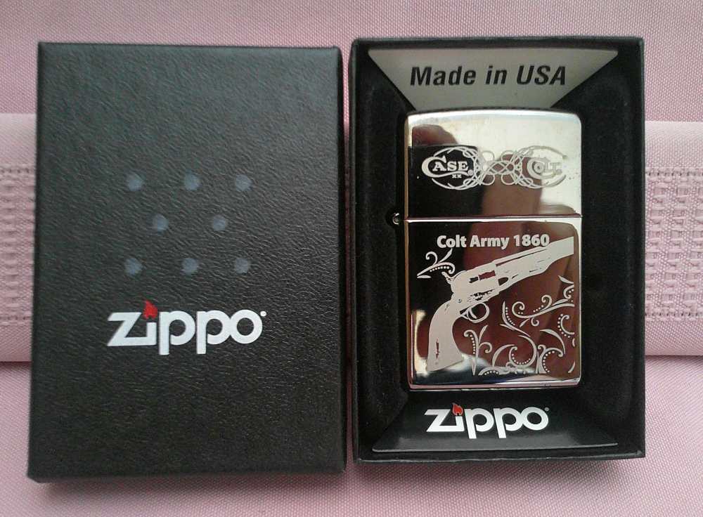 NIB Unicorn-Rare USA MFG Case XX Zippo Colt 1860 Army Sealed Lighter!-img-2