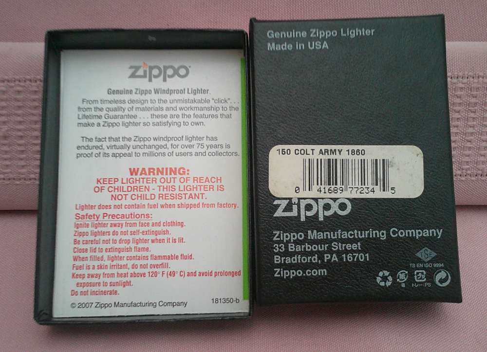 NIB Unicorn-Rare USA MFG Case XX Zippo Colt 1860 Army Sealed Lighter!-img-9