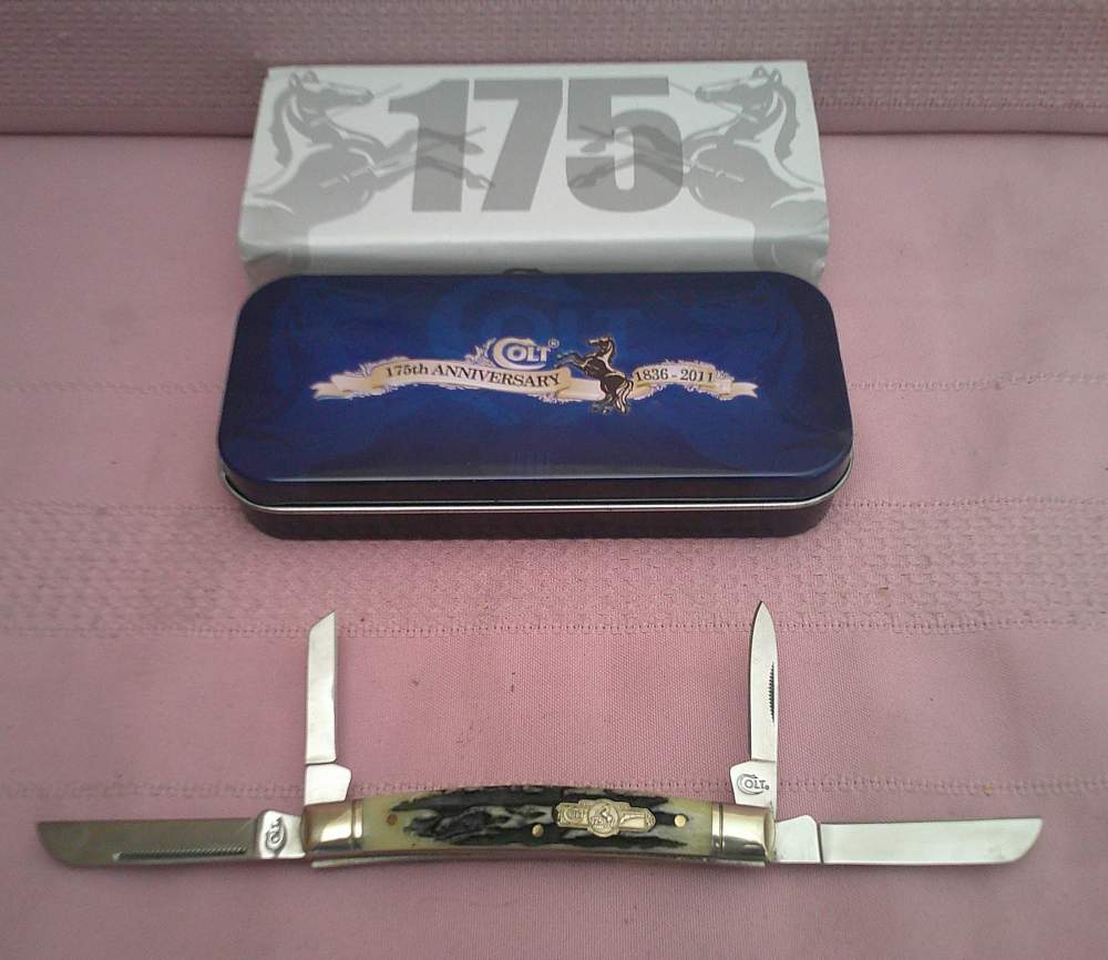 NIB Colt CT240A 175th Anniversary 4-Blade Congress Knife Stunning Handles!-img-3
