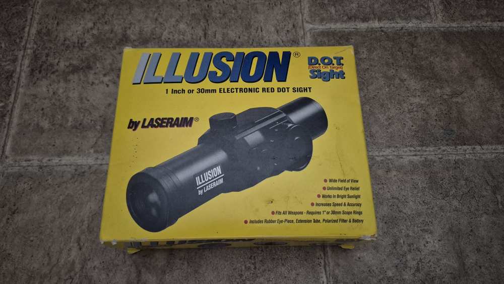 LASERAIM ILLUSION RED DOT RETRO RUGER MINI-14 10/22 PRE-BAN SATIN NICKEL -img-8