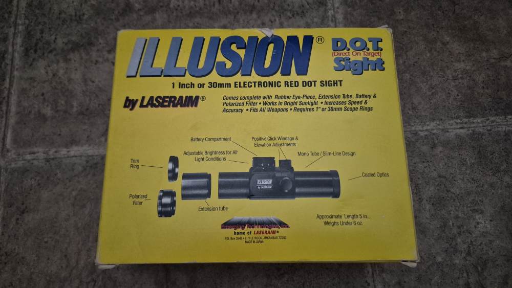 LASERAIM ILLUSION RED DOT RETRO RUGER MINI-14 10/22 PRE-BAN SATIN NICKEL -img-9