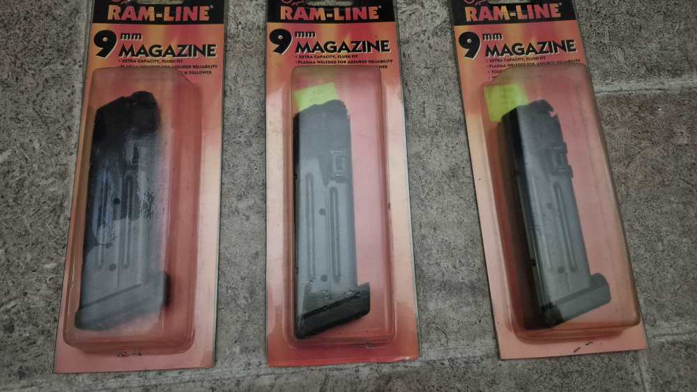 GLOCK 9MM MAGAZINES PRE-BAN 17RD METAL RAMLINE LIKE SQUARE U NOTCH -img-1