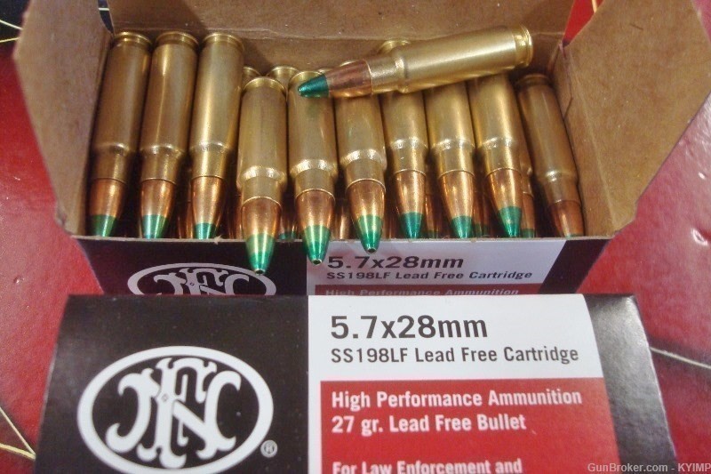 100 FN 5.7x28 SS198 27 grain SS198LF L.E. HP New Ammo 5.7 FN PS90 10700020-img-1