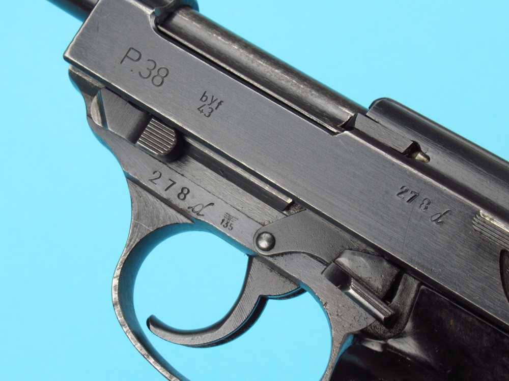 Excellent  WWII 1943 German BYF43 P38 Mauser Pistol 9mm Luger Walther Byf-img-15