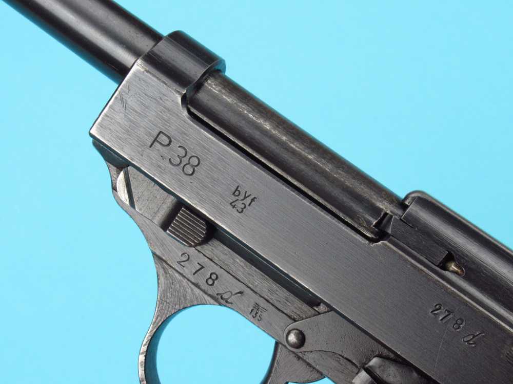 Excellent  WWII 1943 German BYF43 P38 Mauser Pistol 9mm Luger Walther Byf-img-12