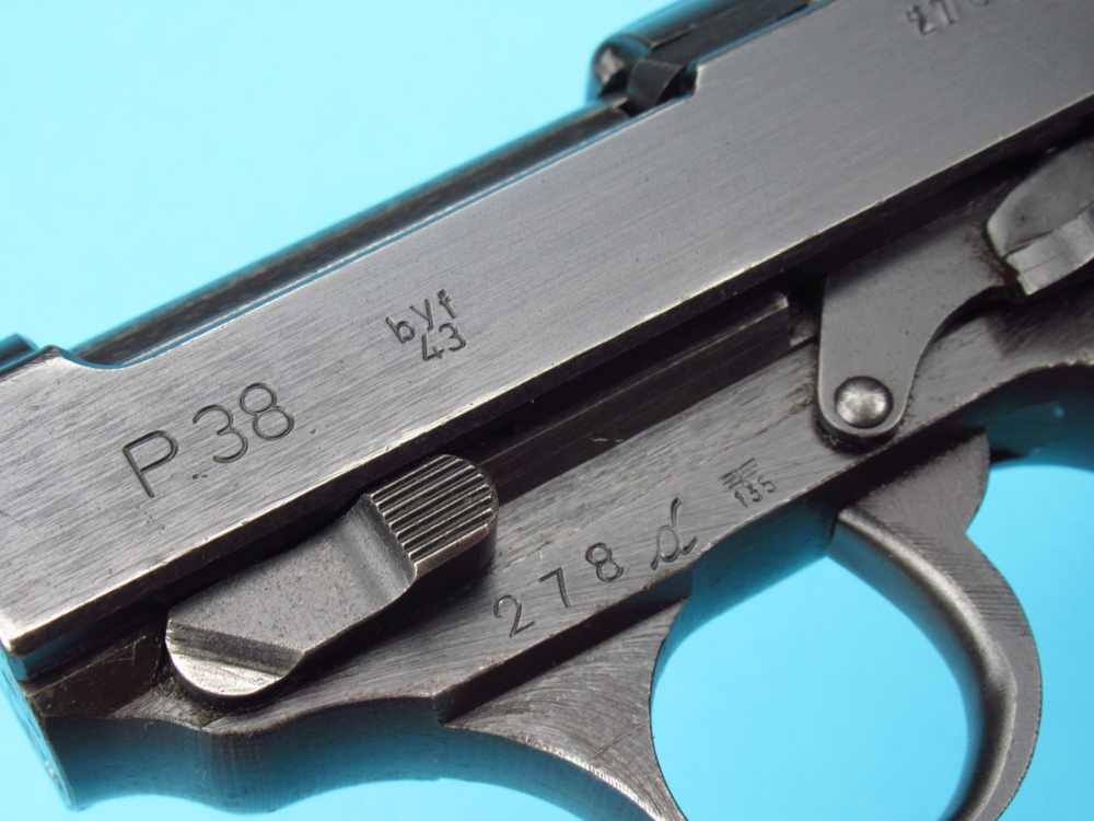 Excellent  WWII 1943 German BYF43 P38 Mauser Pistol 9mm Luger Walther Byf-img-1