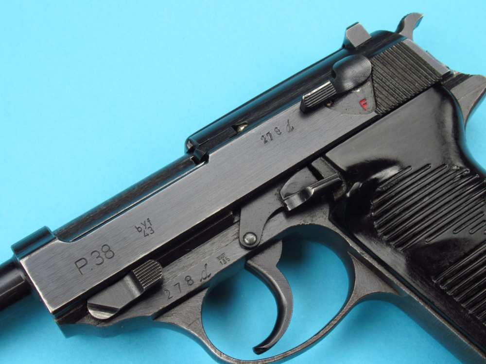 Excellent  WWII 1943 German BYF43 P38 Mauser Pistol 9mm Luger Walther Byf-img-8