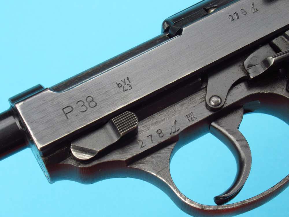 Excellent  WWII 1943 German BYF43 P38 Mauser Pistol 9mm Luger Walther Byf-img-17