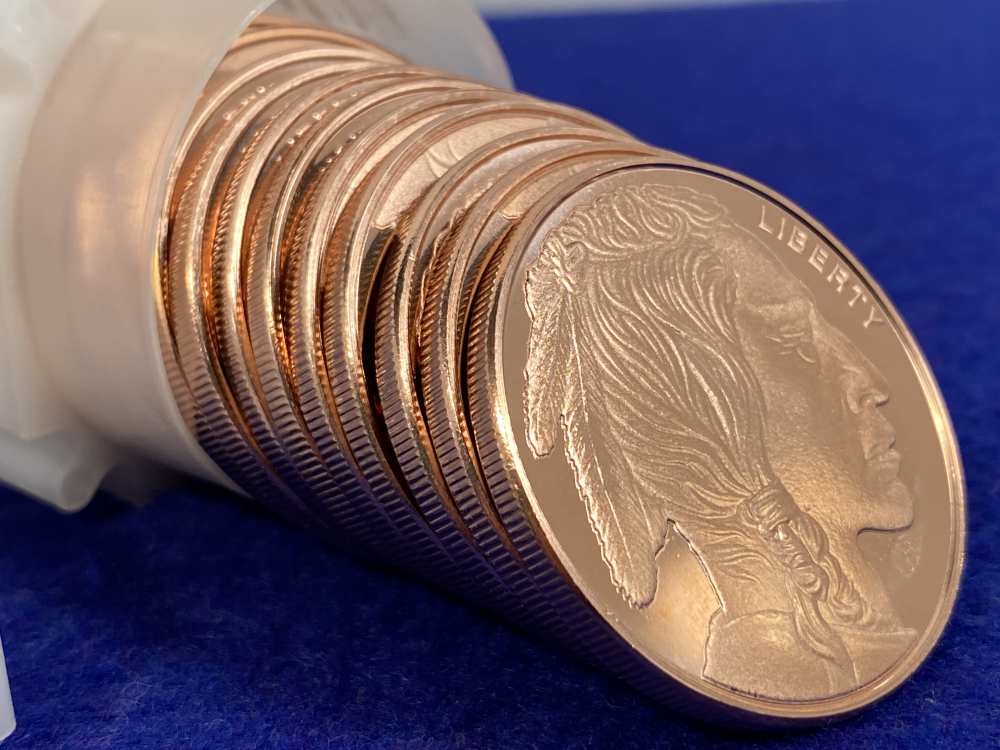 (40) Copper Buffalo Coins -Very Collectable-2 PURE COPPER Full Tubes *40 Oz-img-4