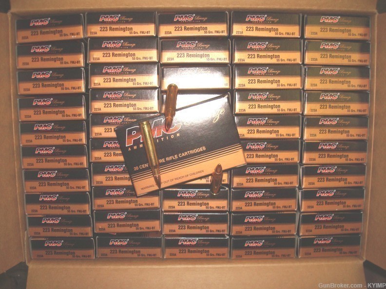 1000 PMC FMJ 55 grain FMJ .223 Factory NEW Bronze Ammo 223A-img-5