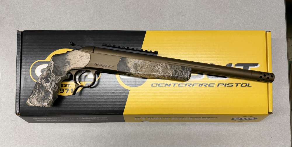 CVA Scout Pistol 243 Win Camo and Burnt Bronze Cerakote CP613S-img-0