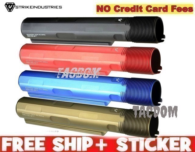 Strike Industries Advance 7 Pos Buffer Receiver Tube Black Red Blue FDE-img-0