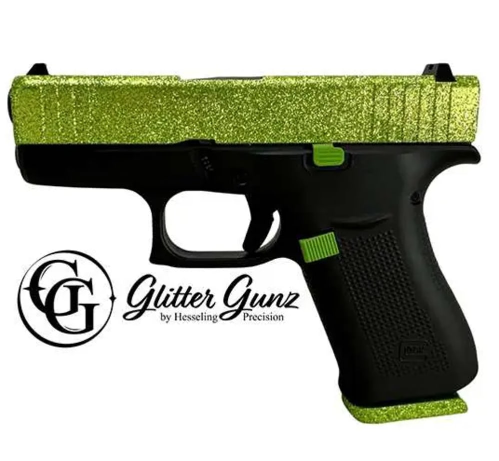 Glock 43X 9MM 10+1 2 Mags Zombie Green Glitter Gunz-img-0