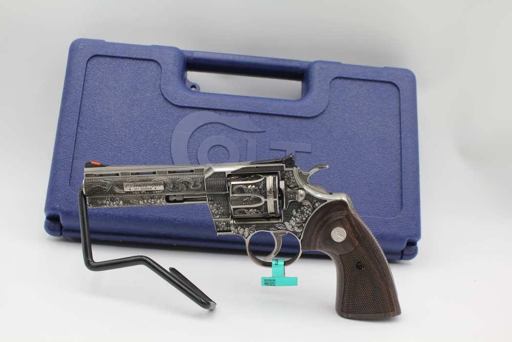 NEW. Colt Python .357 Magnum – 5" Barrel – Custom Snakeskin Engraving-img-0