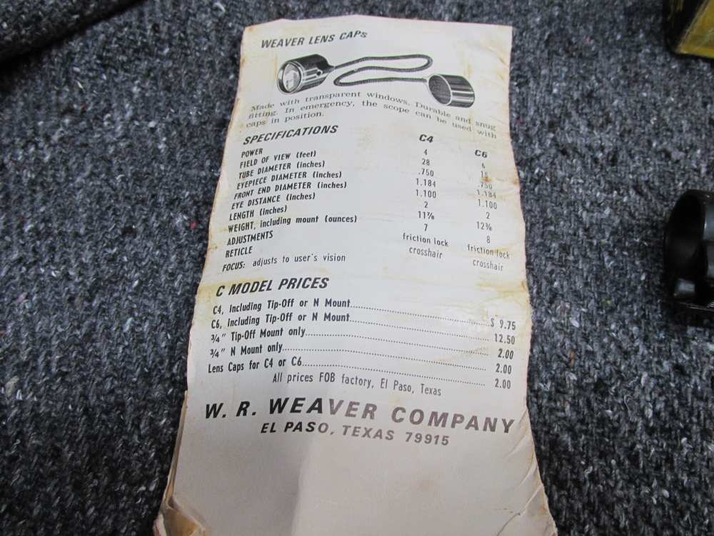 VINTAGE WEAVER TIP OFF SCOPE MOUNT FOR 3/4" TUBE, NEW IN BOX-img-4