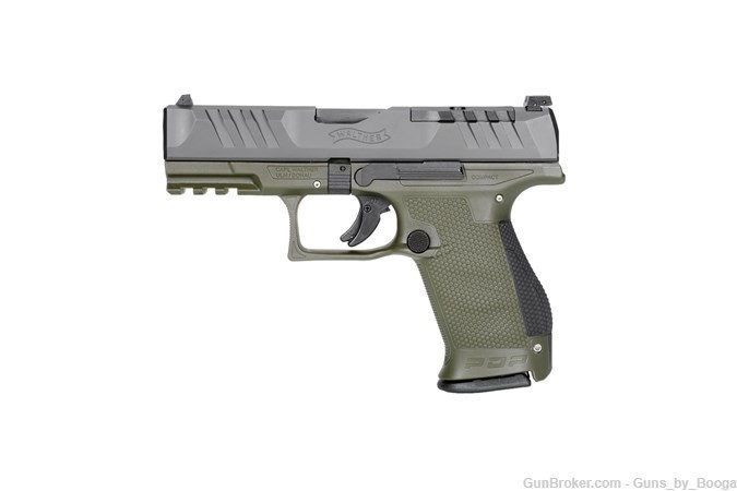 WALTHER PDP 9MM COMPACT 4", 15+1, BLACK/GREEN, OPTIC READY, 2 MAGS, 2858428-img-0