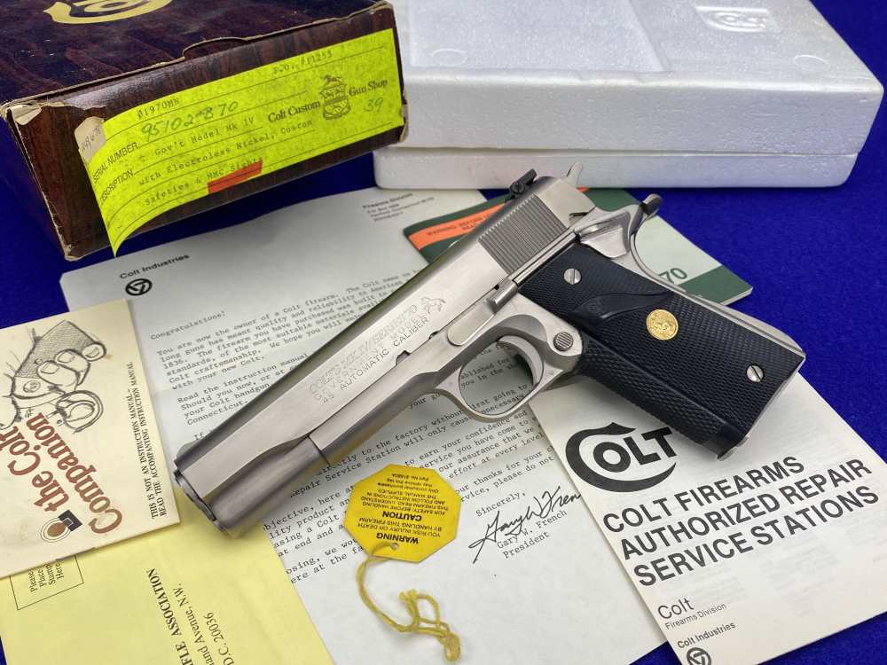 MINT 1981 Colt Government .45ACP *SOUGHT-AFTER COLT CUSTOM SHOP E-NICKEL*-img-0