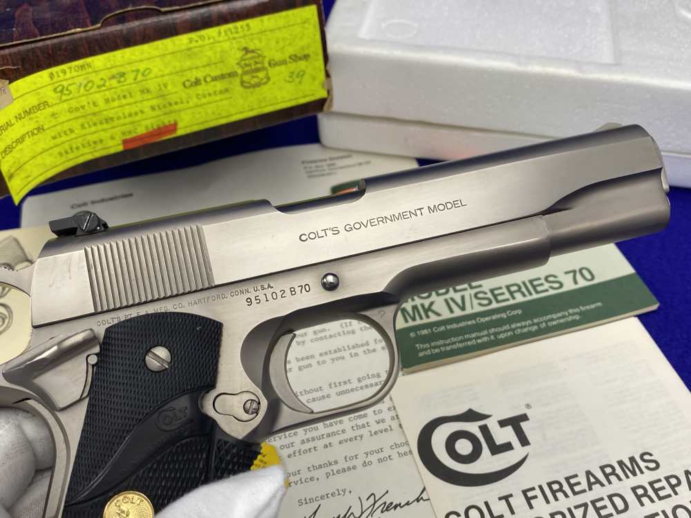 MINT 1981 Colt Government .45ACP *SOUGHT-AFTER COLT CUSTOM SHOP E-NICKEL*-img-42
