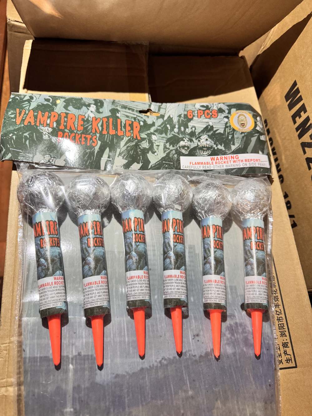6 pack 2" ball ROCKETS hi flying earth Shaker GANDOLF OR VAMPIRE KILLER -img-1
