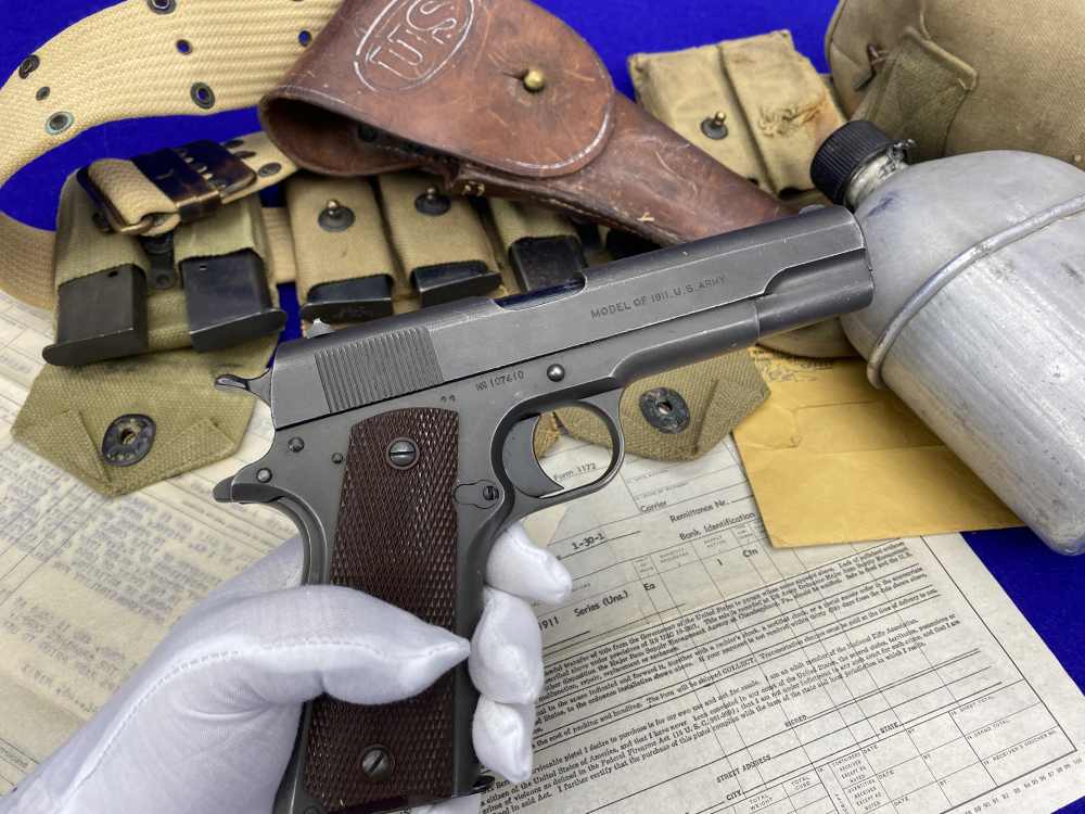 HISTORIC WWI 1914 Springfield Armory 1911 US Army COMPLETE MILITARY PACKAGE-img-23