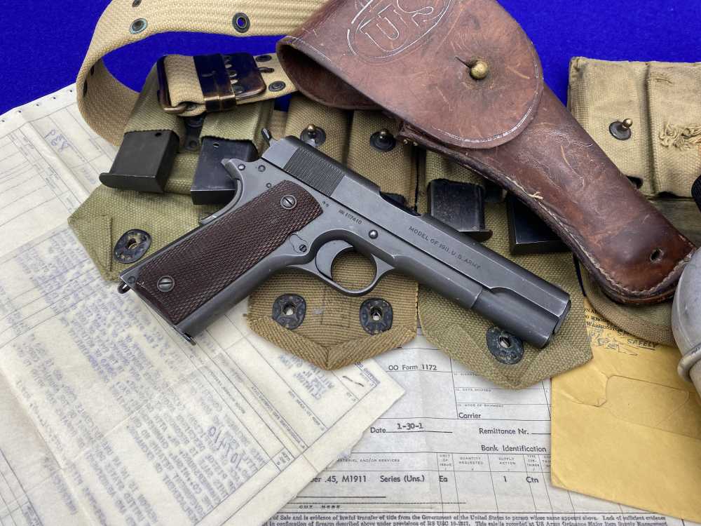 HISTORIC WWI 1914 Springfield Armory 1911 US Army COMPLETE MILITARY PACKAGE-img-14