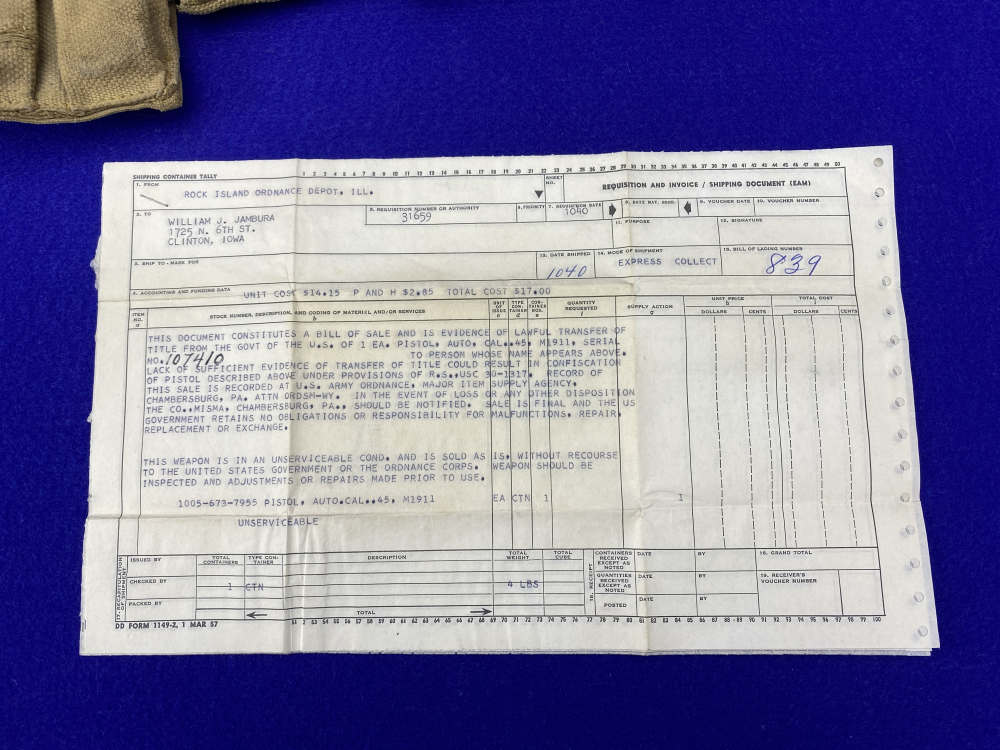 HISTORIC WWI 1914 Springfield Armory 1911 US Army COMPLETE MILITARY PACKAGE-img-53