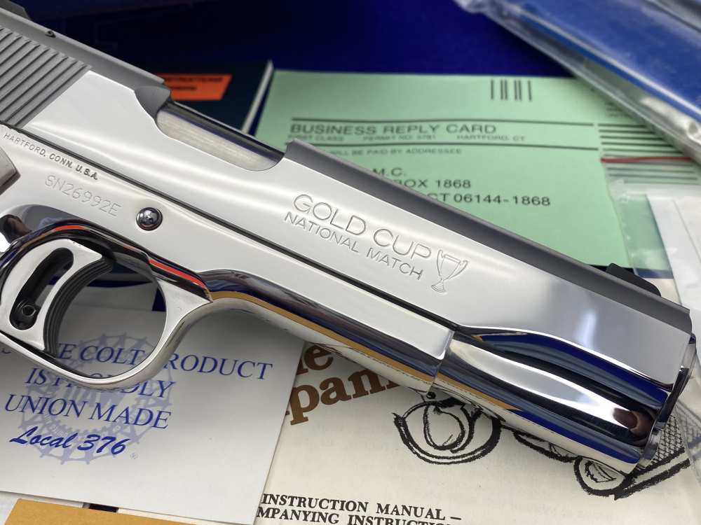 1996 Colt Gold Cup National Match ENHANCED .45 *MIRRORED STAINLESS & STAGS*-img-16