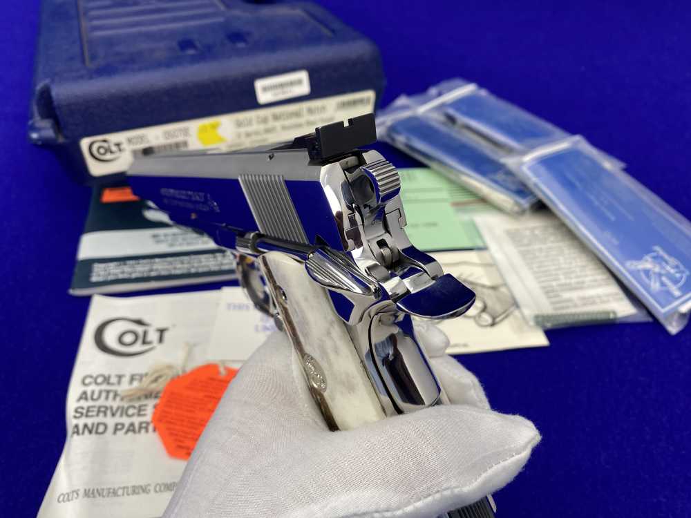 1996 Colt Gold Cup National Match ENHANCED .45 *MIRRORED STAINLESS & STAGS*-img-21