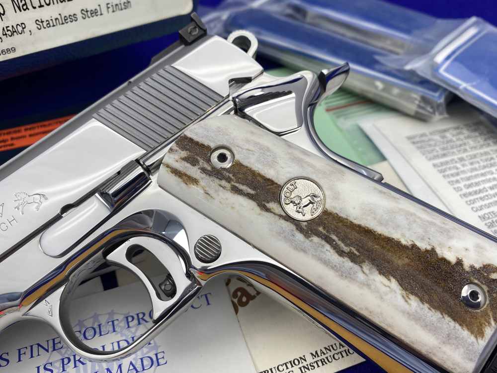 1996 Colt Gold Cup National Match ENHANCED .45 *MIRRORED STAINLESS & STAGS*-img-5