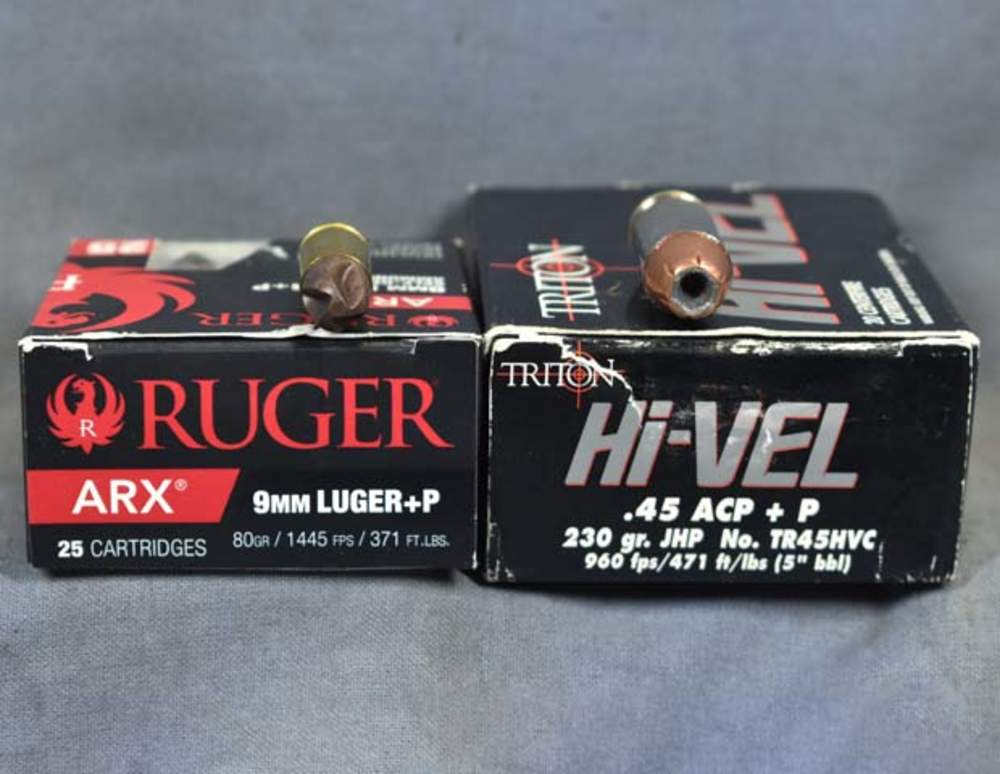 [45 RNDS] 9MM & .45 ACP +P DEFENSE AMMUNITION [RUGER ARX & TRITON HI-VEL] -img-0