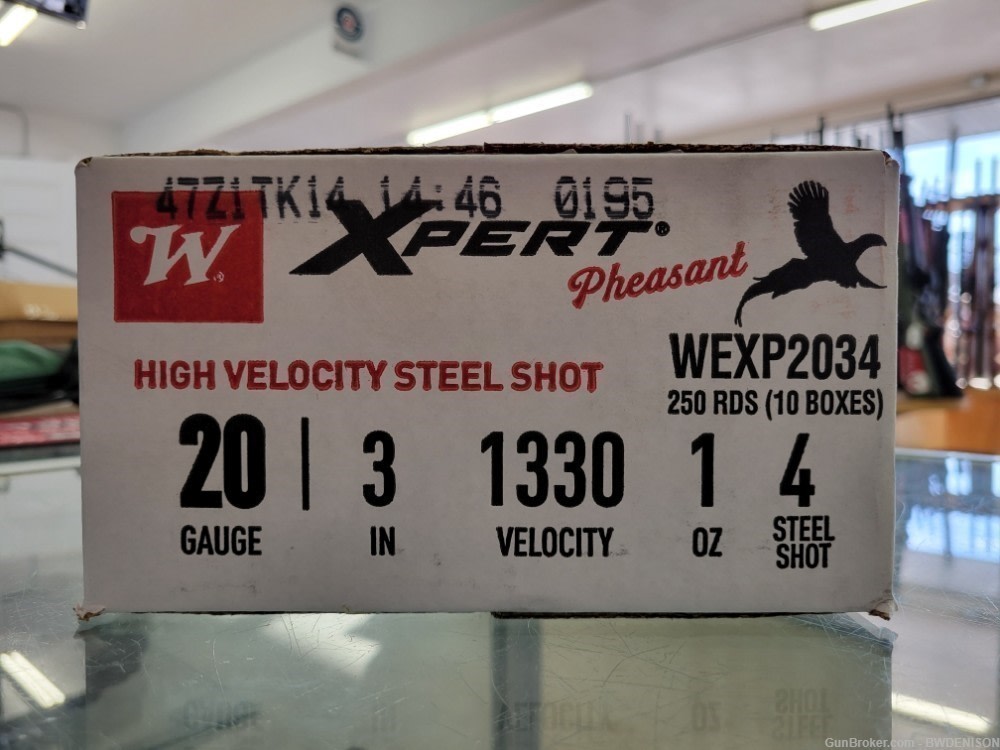 Winchester Xpert Steel Pheasant 20 Gauge 1oz 3in 4 Shot WEXP2034 250 Rounds-img-1