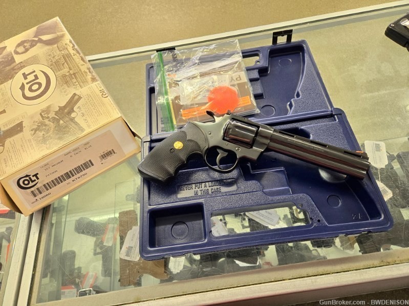 Extremely Nice 1992 Colt Python 357 Mag Blued 6" With Box And Paperwork-img-0