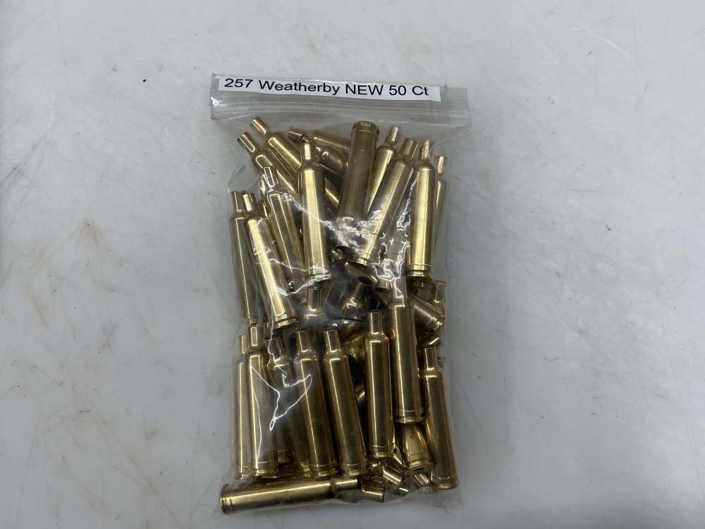 257 Weatherby brass NEW unfired 50 pieces -img-0