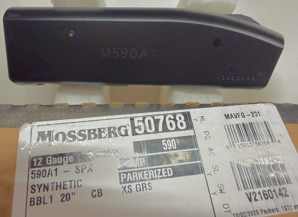 New Take Off  Mossberg 590A1 Receiver OEM Safety & Ejector, Lock & O.M.-img-1