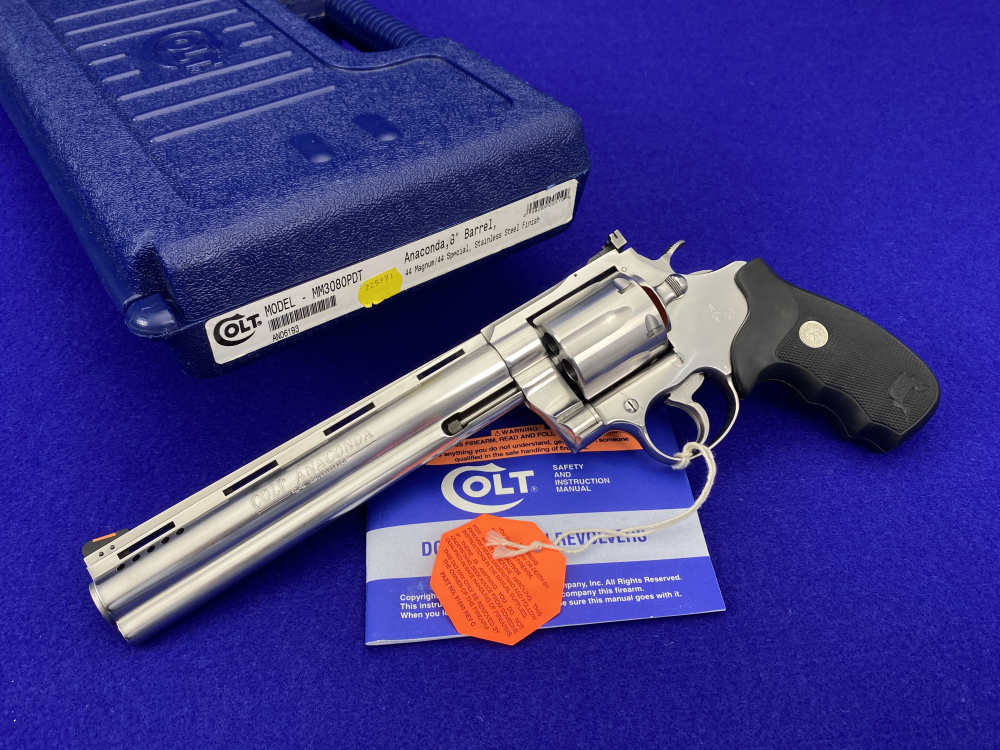 MINT 1998 Colt Anaconda PDT .44 Mag 8" -RARE CUSTOM SHOP FIRST GEN PORTED--img-3