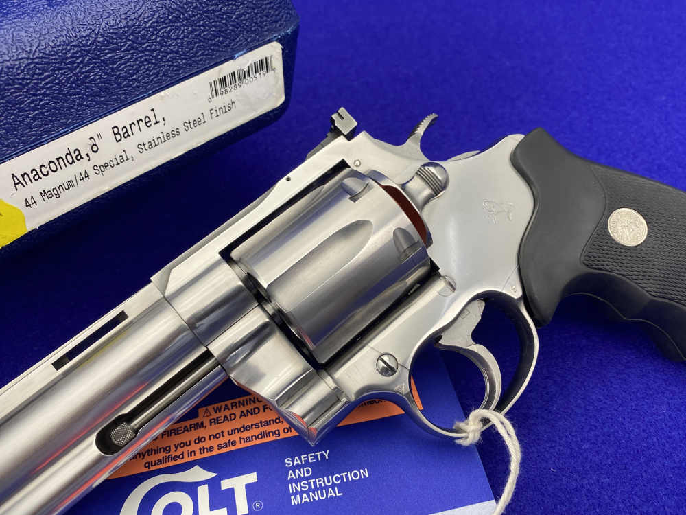 MINT 1998 Colt Anaconda PDT .44 Mag 8" -RARE CUSTOM SHOP FIRST GEN PORTED--img-7