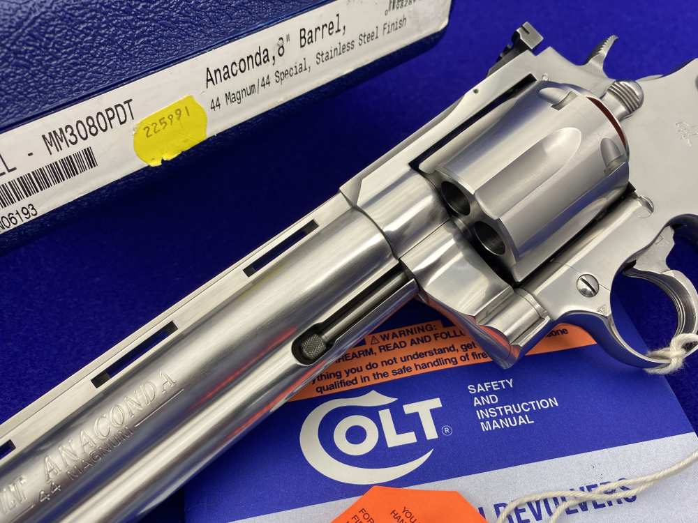 MINT 1998 Colt Anaconda PDT .44 Mag 8" -RARE CUSTOM SHOP FIRST GEN PORTED--img-8